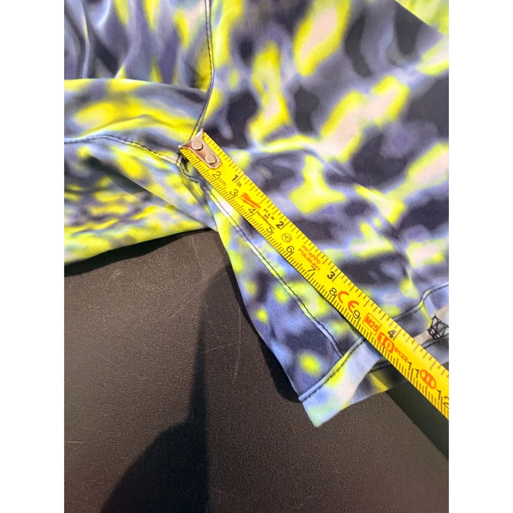 Nike Running Shorts Women Size S Blue Yellow Abstract Print Stretch Athletic Gym - Picture 4 of 7